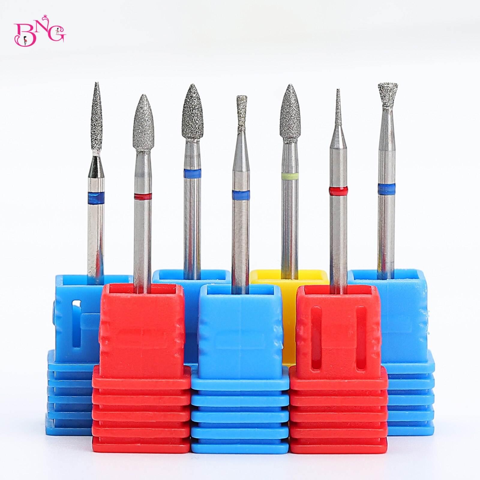 BNG Cone Diamond Nail Drill Bit Rotary Electric Manicure Drills Milling Cutters Bits for Cuticle Remove Tools Accessories