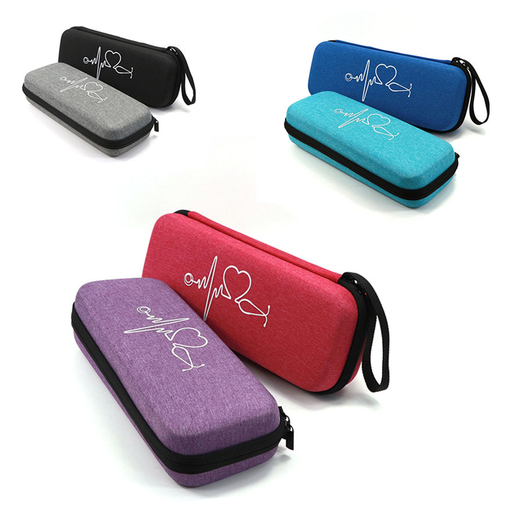 Caja de almacenamiento de estetoscopio médico portátil de viaje EVA, botiquín de primeros auxilios, estuche con bolsillos de malla para estetoscopio Littmann Cardiology III de 3M