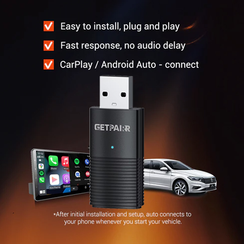 Getpairr A1 Bedraad naar Draadloos CarPlay en Android Auto Mini Adapter 2in1 Dongle voor 99% van Originele Bedrade Carplay/Auto Cars