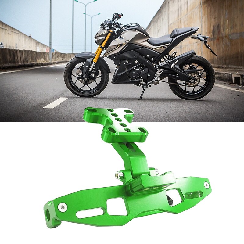 Soporte de placa de matrícula para motocicleta soporte de montaje de luz LED para Yamaha TFX150 Z125: Green