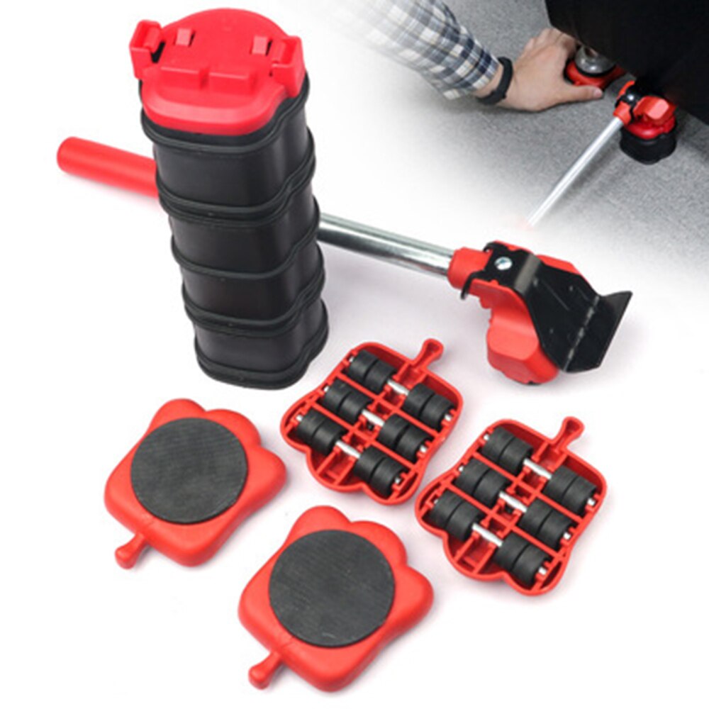 Mover Sofas Couches Refrigerators Safe Moving Appliance Roller Adjustable Red Safety Tool Convenient Furniture Lifter Set