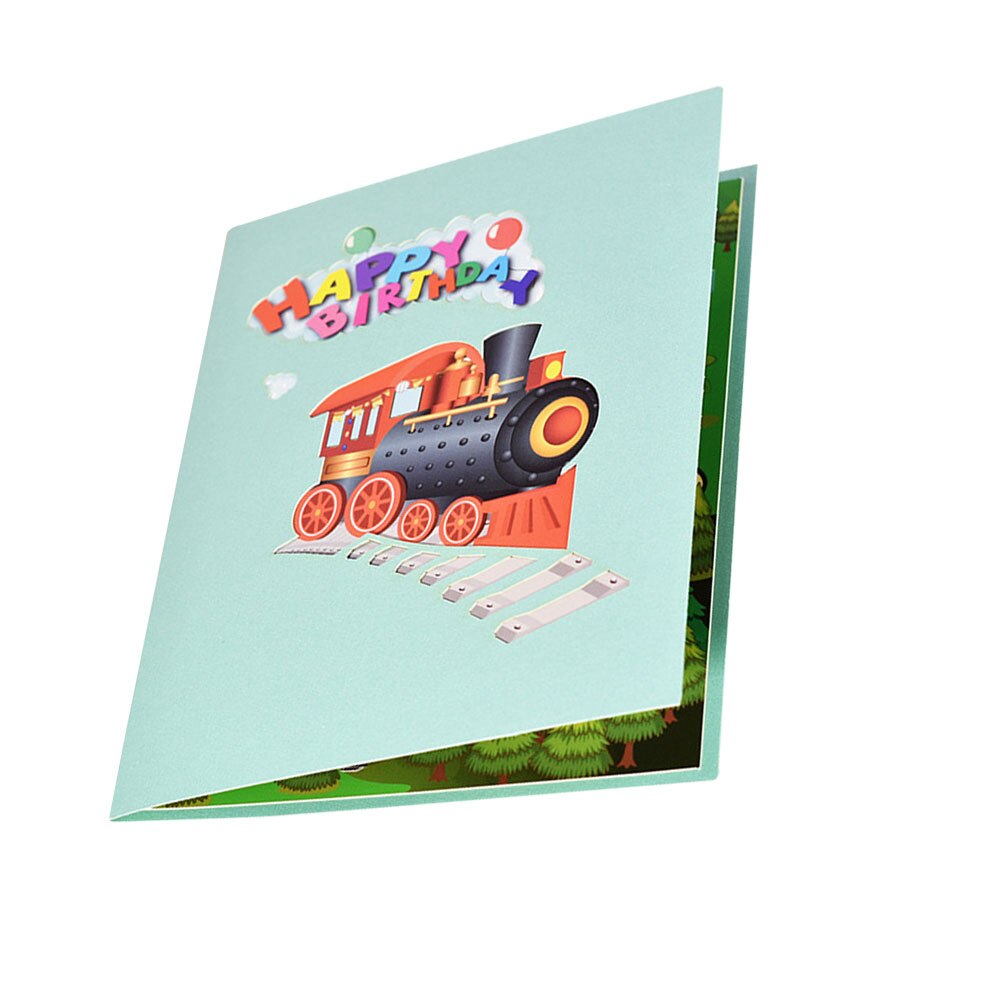 1 Set of Paper Blessing Delicate Train 3D Greeting for Kids Birthday