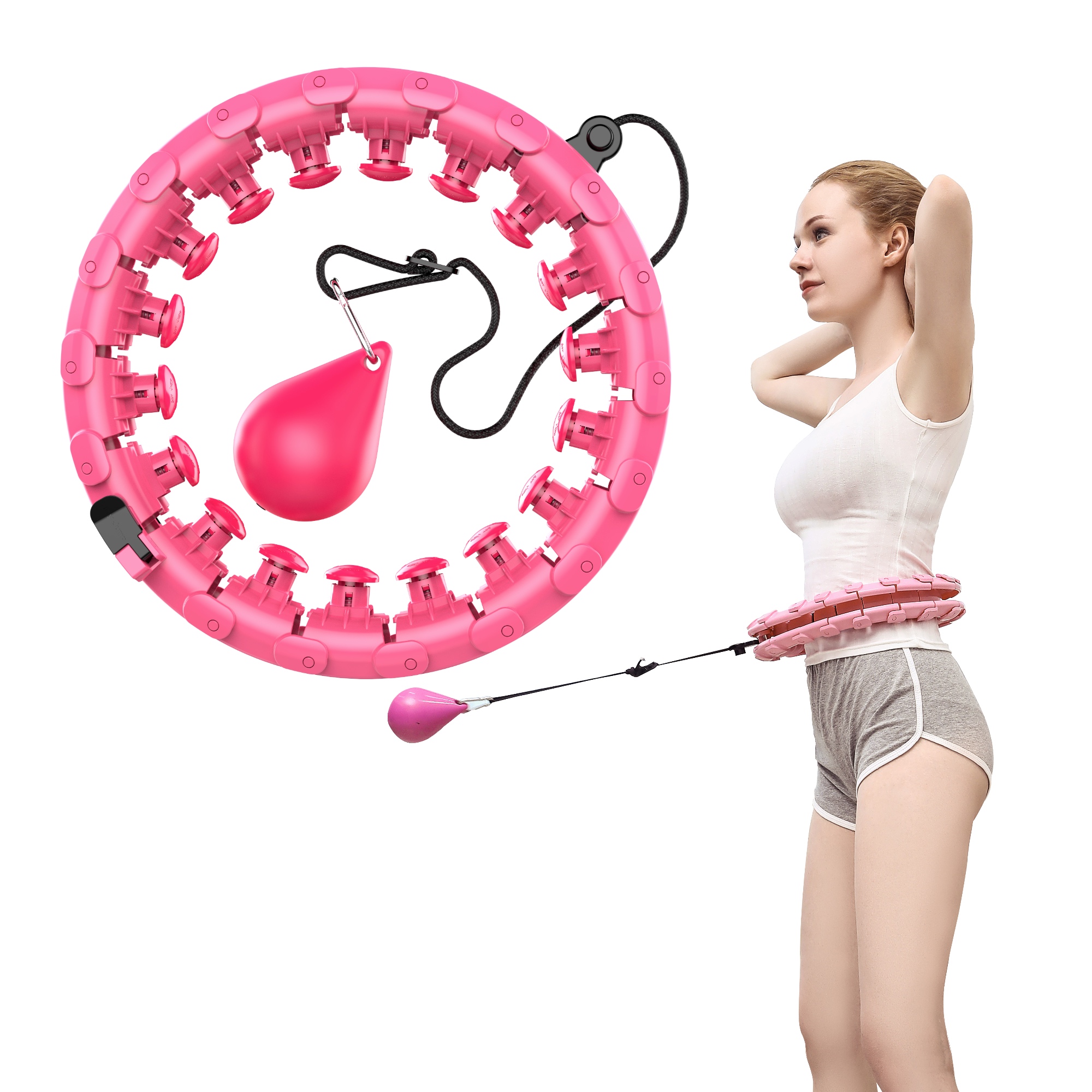 Fitness Sport Hoop That Won't Fall Adjustable Size 24sections