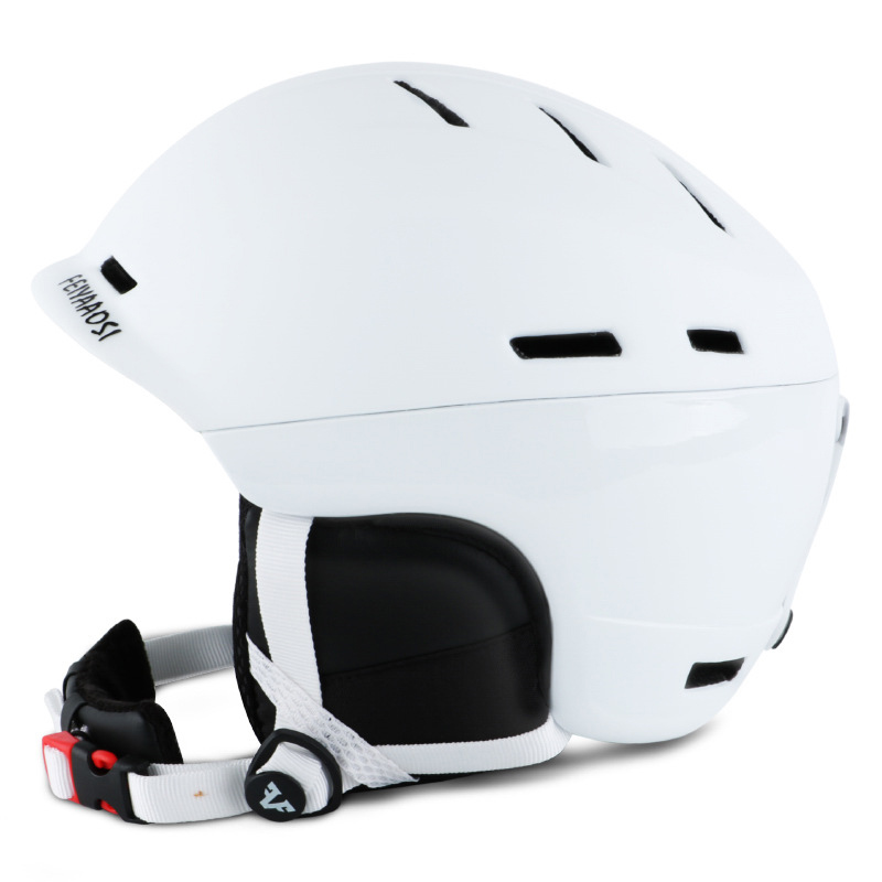 Casque de Ski intégralement moulé casque de Ski pour adultes et enfants casque de neige sécurité Skateboard Ski Snowboard casque: WHITE / 54-58cm