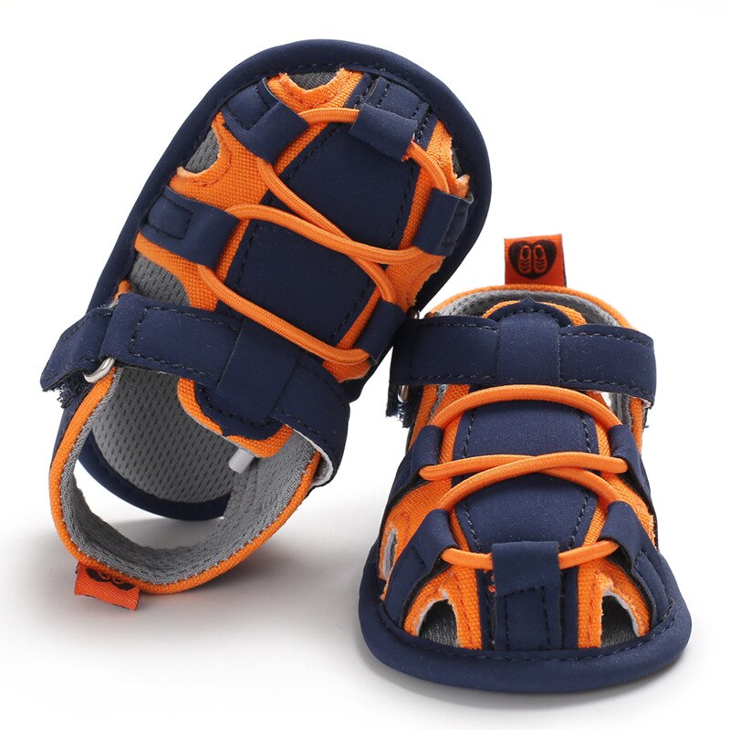 Summer 0-1 years old male baby feet soft bottom baby shoes toddler shoes: Orange / 13-18 Months