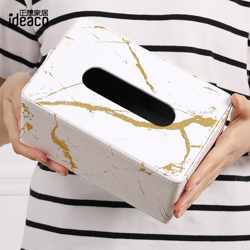 Nordic Marmer Tissue Doos Keuken Tissue Houder Papieren Handdoek Dispenser Vierkante Box Cover Servet Houder Weefsels Doekjes Case FH024