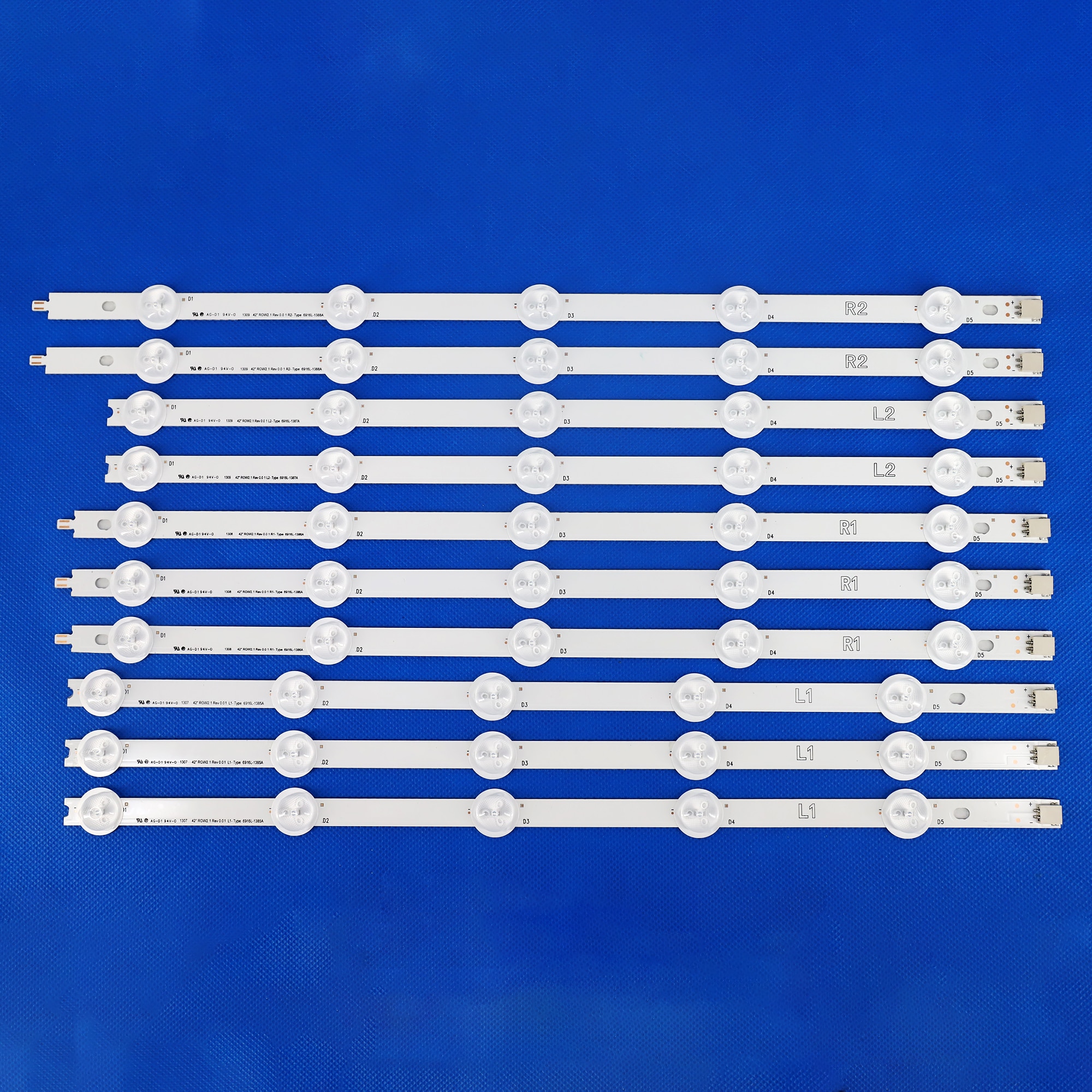 10 pcs/set LED rétro-éclairage barre Remplacement POUR LG 42LN5700 6916L-1214A 6916L-1215A 1216A 1217A 1412A 1413A 1414A 1415A