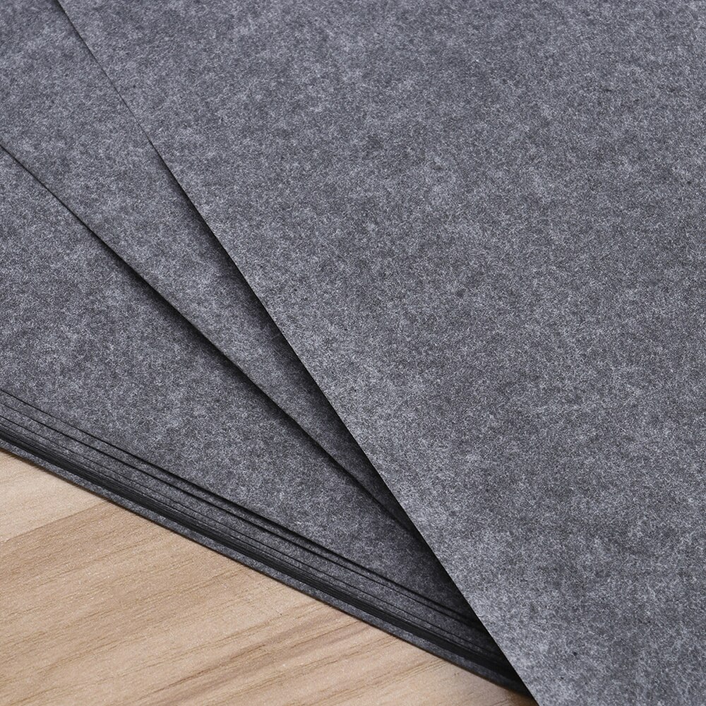 50 Sheets/Bag Transfer Paper Tracing Paper Graphite Carbon Paper Painting Carbon Coated Paper (Gray and Black)