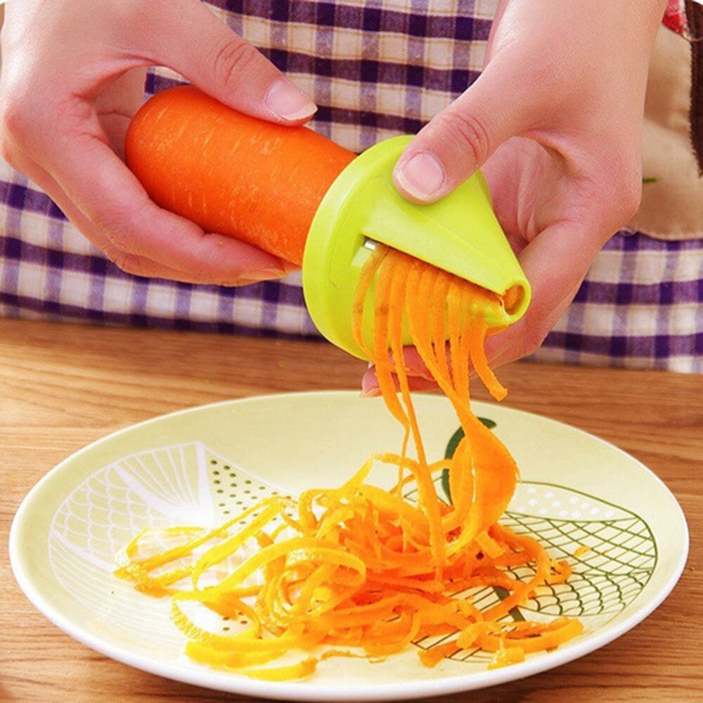 Cortador funcional de alambre en espiral para cocina, herramienta rotativa para cortar verduras, rallador, cocina casera, 1 ud.