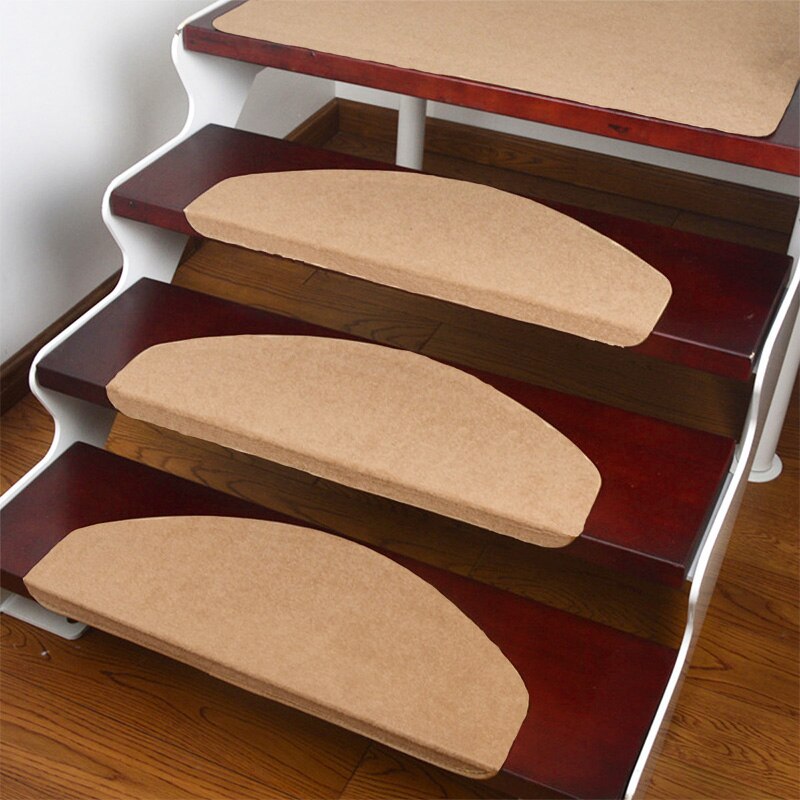 55X21CM Stair Mats Pads Non-Slip Self-Adhesive Carpet Stair Tread Mat Home Reusable Durable Stairway Cover Pads Household Decor