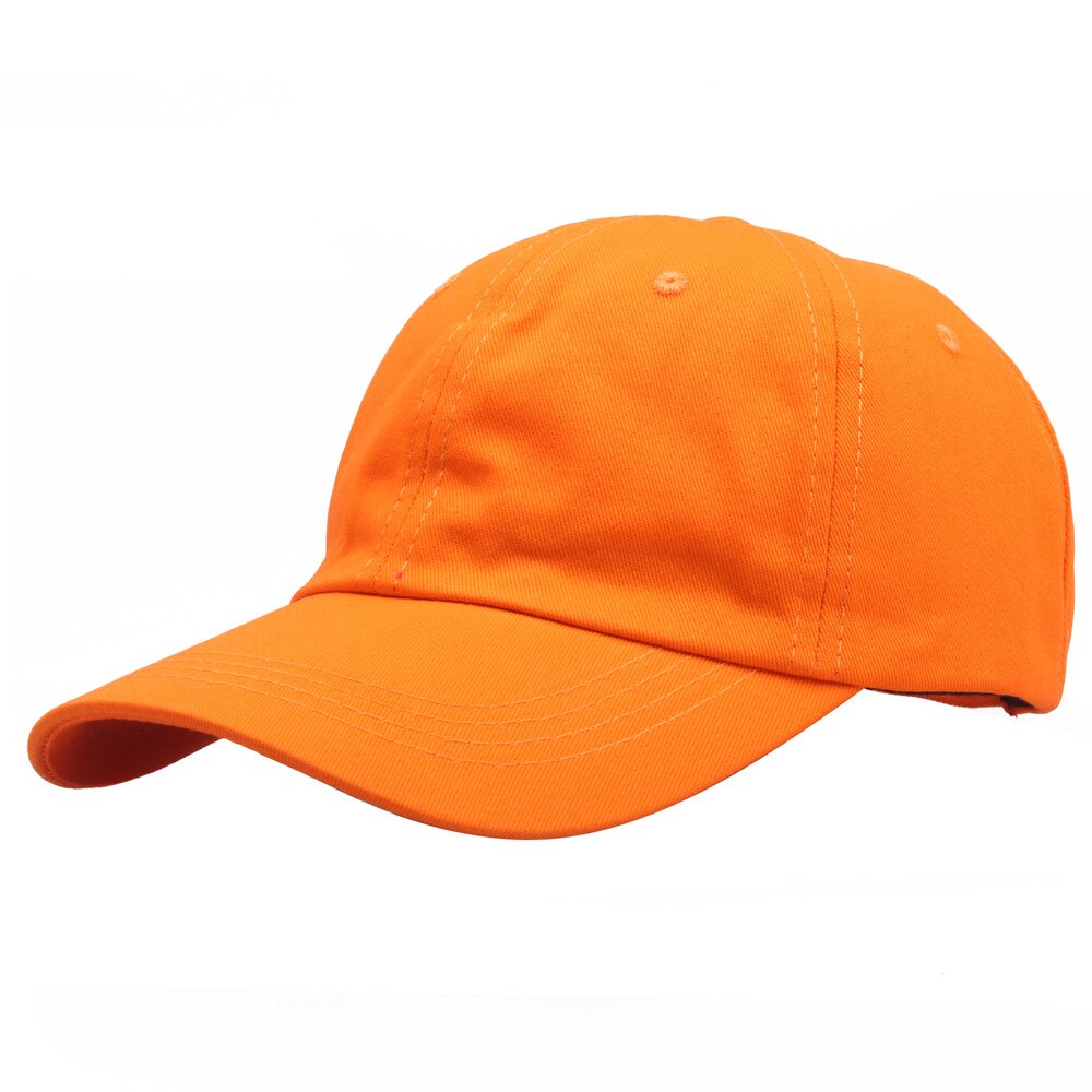 Vrouwen Effen Kleur Baseball Caps Voor Mannen Eenvoudige Zwarte Jongen Verstelbare Outdoor Meisjes Snapback Cap Multicolor Zon Trucker hoed: Orange