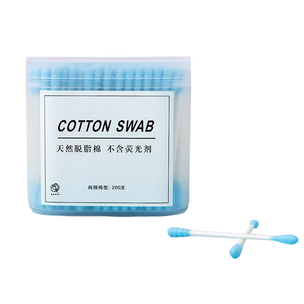 Coton-tige applicateur, embout arrondi en spirale, Double précision, Pa: Blue