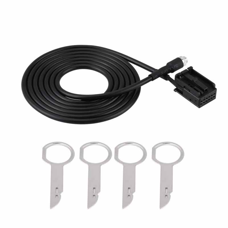 Cable adaptador para coche 6000CD Aux CD MP3, 12 Pines, para Ford Mondeo c-max Focus Fusion Transit Removal Key 145cm, Cable adaptador