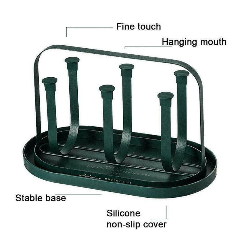 Cup Drying Rack Kitchen Supplies Multi Purpose Glass Drying Holder Organizer Stand For 6 Cups