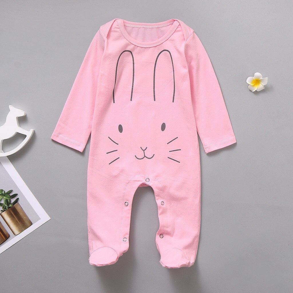 Pasgeboren Baby Rompertjes Leuke Baby Meisjes Jongens Lange Mouwen Rabbite Cartoon Leuke Romper Katoenen Baby Jumpsuit Cartoon Kostuum