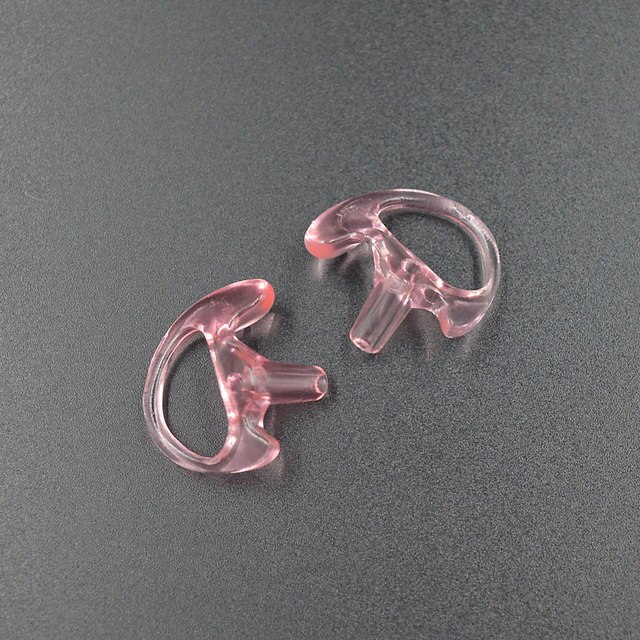 Moules d&#39;oreille, 2 pièces, Radio bidirectionnelle, oreillettes de remplacement, insertion pour Tube de bobine acoustique, kits audio, accessoires pour écouteurs,: 1 pair L / Pink