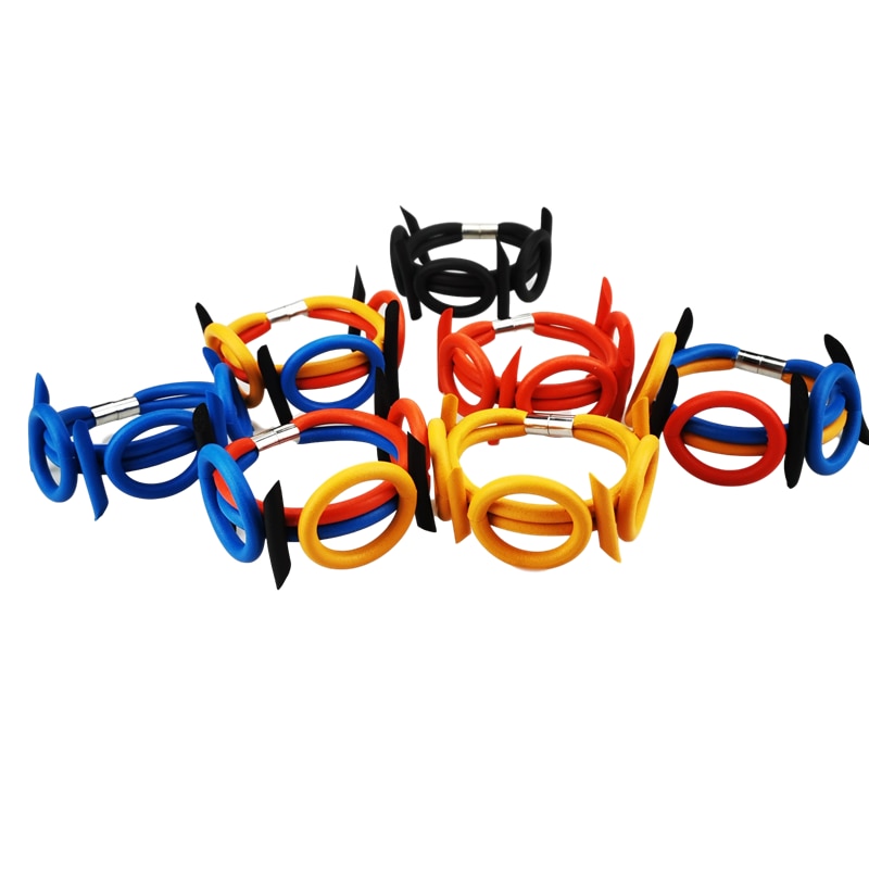 Bracciale Charm UKEBAY - Bangles in Gomma Multicolore - Stile Gotico Punk - Gioielli Donna