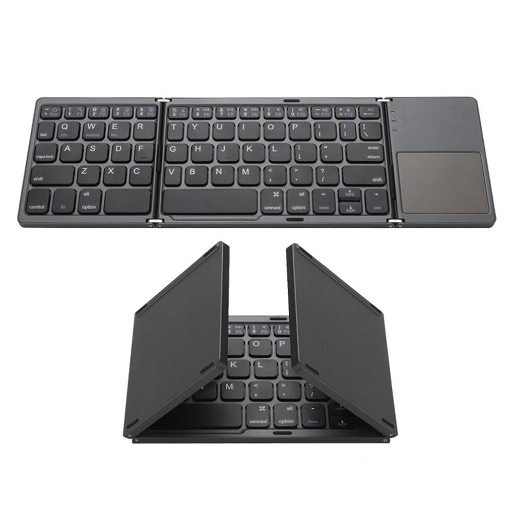 Mini Bluetooth USB Charging Keyboard Touchpad Wireless Foldable Slim Keypad PC Tablet Laptop