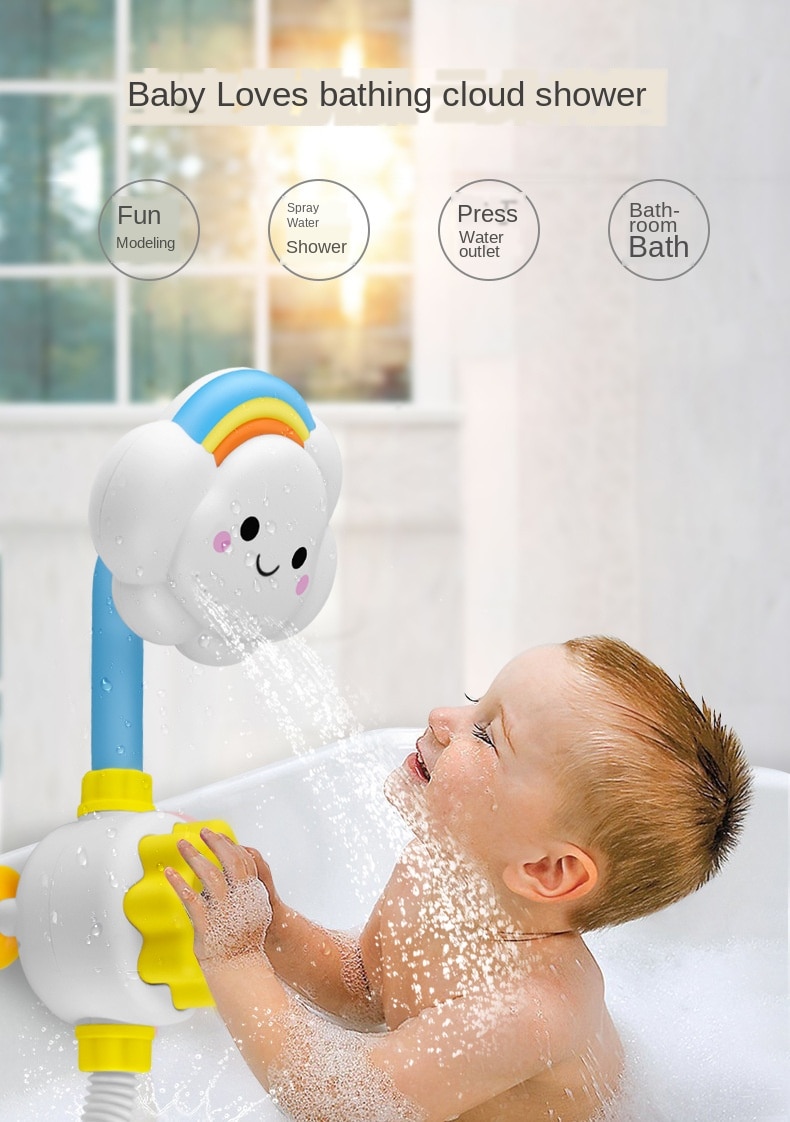 Baby shower giocattoli nuovo nube arcobaleno elettrico doccia bagno vasca da bagno giocattoli del bambino giocattoli da bagno giocattoli per i bambini