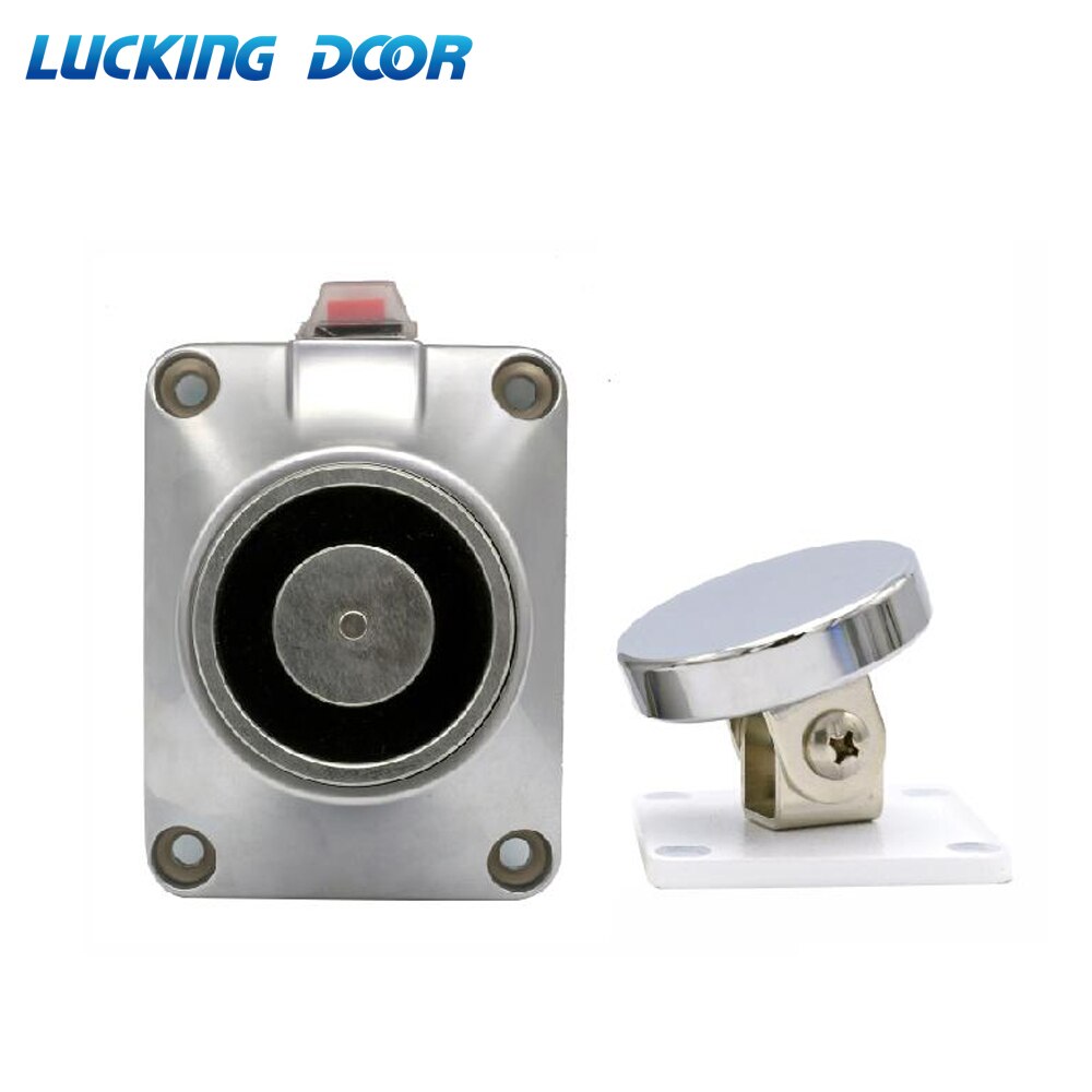 12/24V 60kg/120Lbs Wall Mount Door Stopper Power To Lock Electromagnetic Holding Force Magnetic For interior doors