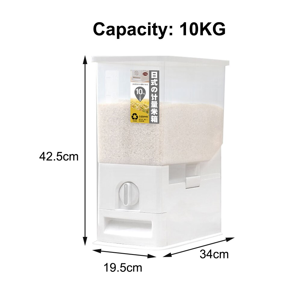 Automatic Cereal Dispenser Wall Grain Dispenser Cereal Dispenser Container Measuring Cup Food Tank Rices Container Organizer: Type A
