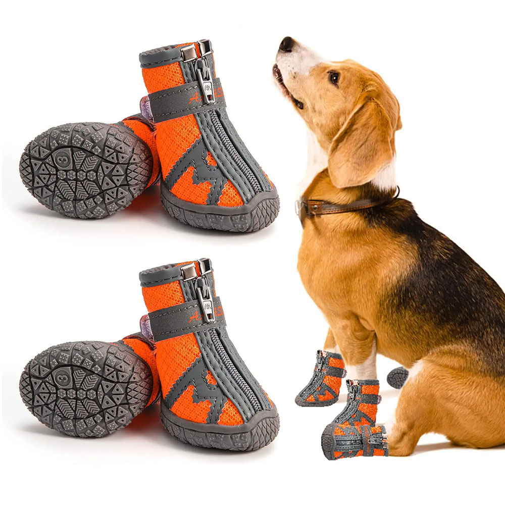 Sapatos antiderrapantes para cães, à prova d'água, para cães pequenos, chihuahua, protetor de sapato, botas para cachorro, caminhada, malha respirável, botas para animais de estimação
