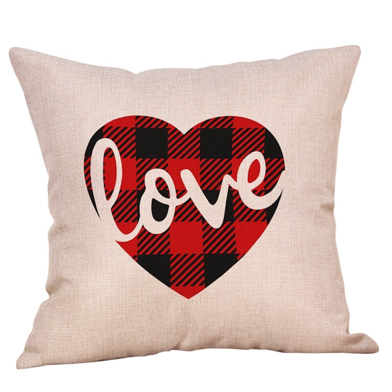 Valentine's Day Pillow Case Cotton Linen Square Pillowcases Sofa Waist Cushion Cover Boster Cases Home Decoration Casual Pillows: G