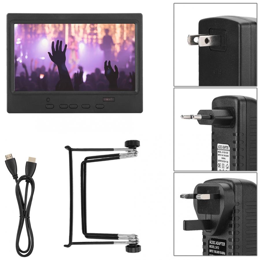 lcd monitor stand 7 Inch Portable Monitor 1024x600 Multi-function Display Support HDMI/VGA/AV Input lcd monitor controller