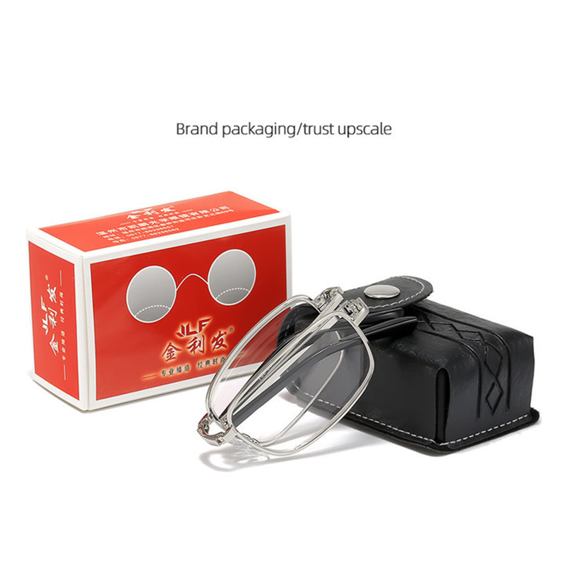 Ochelari de citit retro bărbați și femei ochelari pliabili ramă ochelari ochelari pliabili din metal argintiu  +0.5+0.75+125+175+500+55: +300