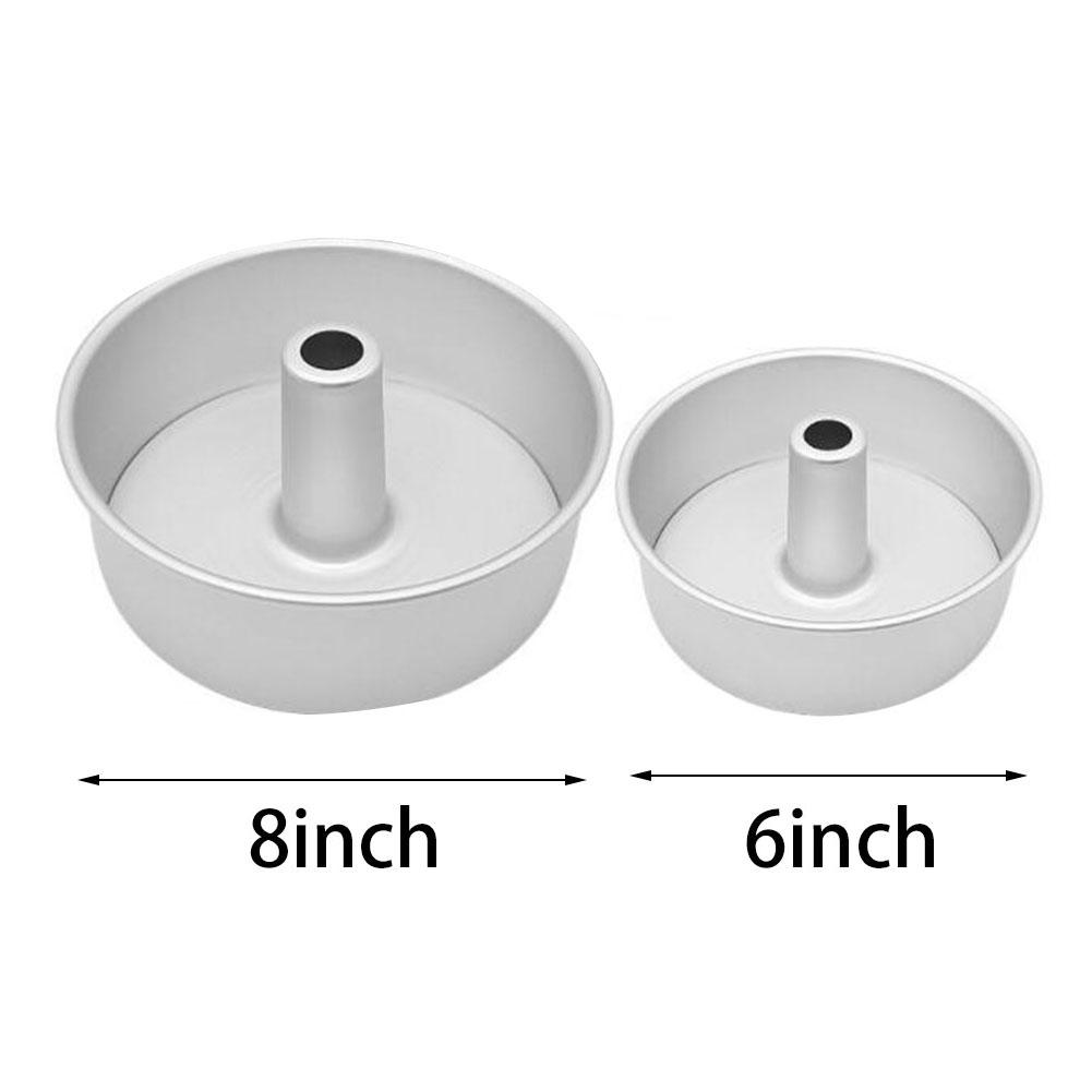 6Inch 8Inch Aluminium Ronde Chiffon Cake Pan Verwijderbare Bodem Holle Schoorsteen Cakevorm Diy Bakken Taart Gereedschap