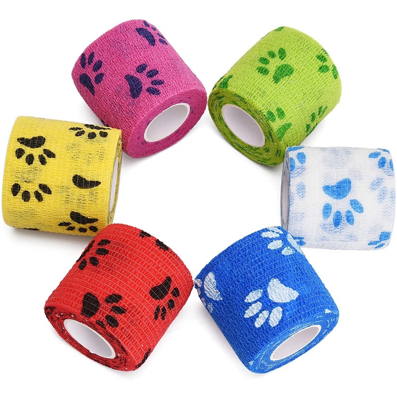 Cartoon Pattern Self Adhesive Bandage Self Adherent Wrap Non-Woven Cohesive Bandages for Ankle Sprains Swelling Pet 4.5M