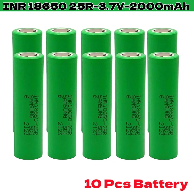 2000mAh 3.7V INR18650 25R 20A Lithium Battery For Screwdriver Flashlight Tool Battery+Charger: Pink