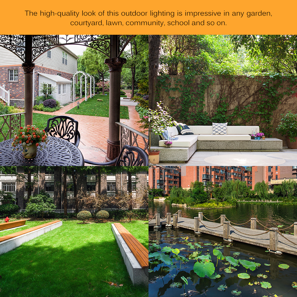 Lawn Light Waterproof Outdoor Solar Landscape Home Garden Yard Wall Fence LED Garden Yard Bollard Pillar Light Post Ground Lamp