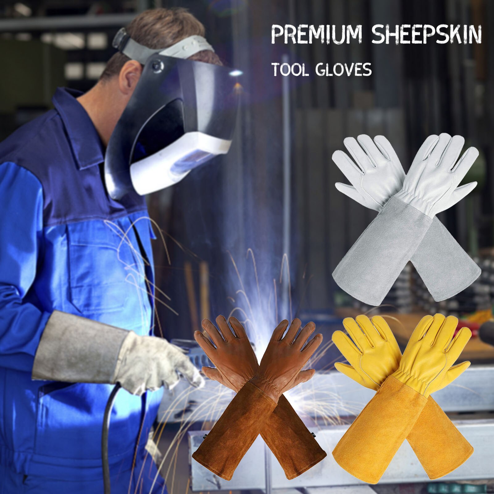 Dorn-Proof Handschuhe 1 Paar Gartenarbeit Lange Handschuhe Anti-tragen Stab-beständig Schweißen Handschuhe Garten Protector Für rose Rebschnitt