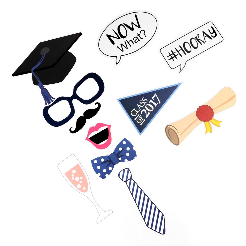30pcs Graduation Party Photo Booth Props Graduation Party Decorations Attached to the Stick