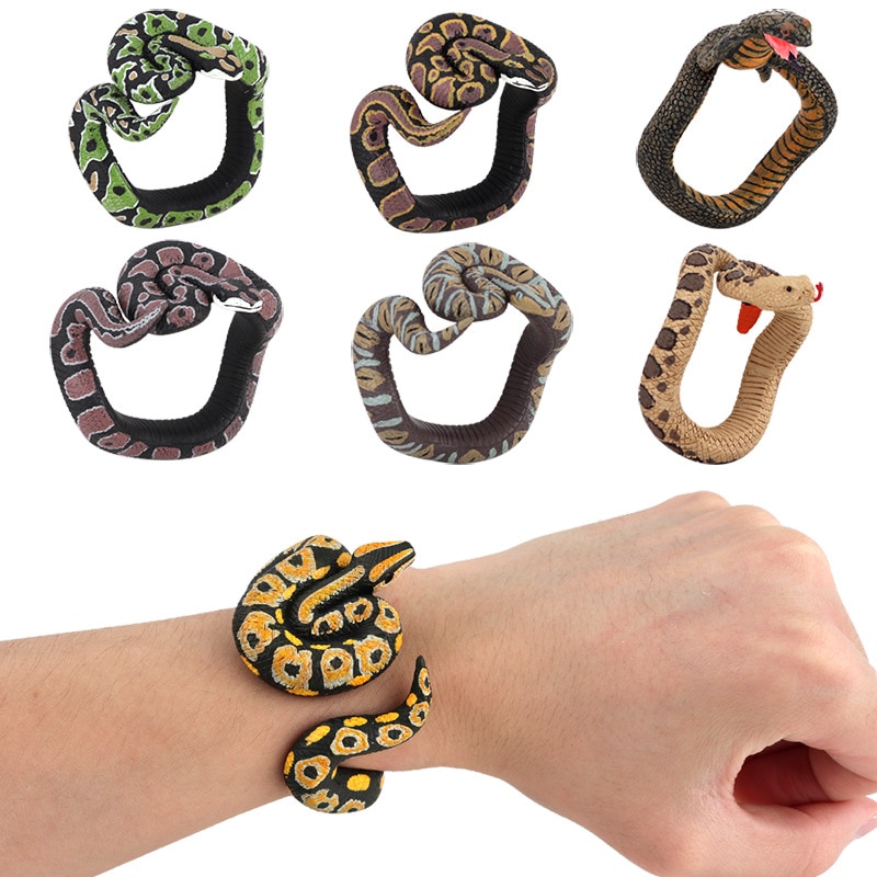 Children Cool Pretend Play Game Toys Hobbies Novelty Model Simulated Snake Bracelet Jokes Toys for Kids Adult