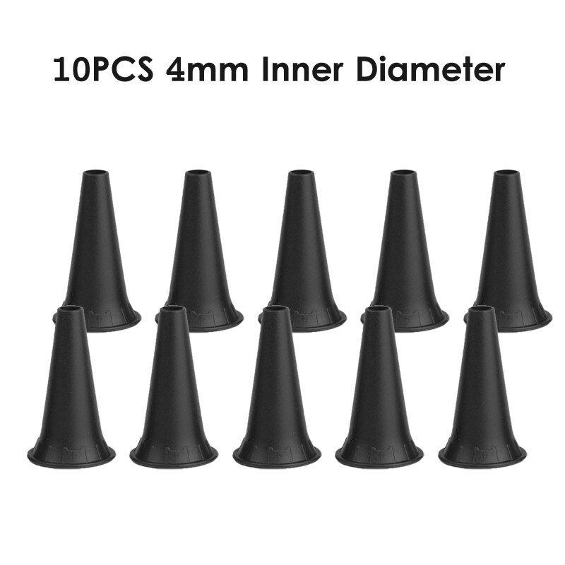 2.4/3/4/5 Mm Medische Herbruikbare Volwassen Kind Non Disposabe Speculum Otoscoop Tip Accessoire Set Nozzle specula Kegels Vervanging: 10PCS 4mm Size