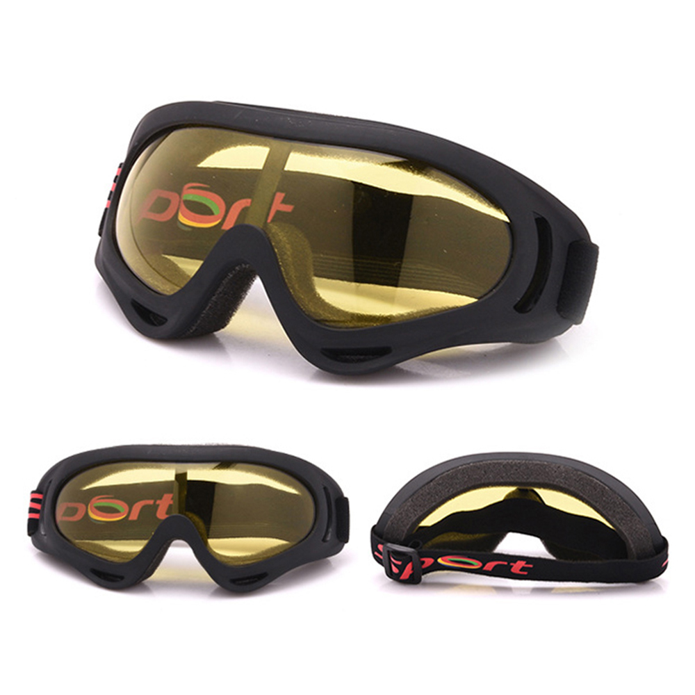 AIELBRO UV400 Skibril Mannen Vrouwen Anti-fog Volwassen Winter Skiën Brillen Snowboard Sneeuw Bril Anti-Uv MTB Skate Bril: Yellow Lens