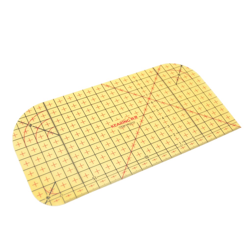 Regla de reglas de costura de resina, sin miedo a la plancha seca o al vapor para plegar, medir el dobladillo de presión de 20cm x 10cm