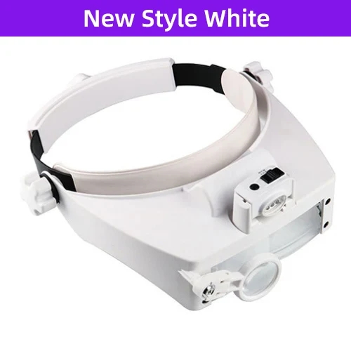 Headband Eyeglass Magnifying Glasses with Led Lights Wearable Magnifier Glass for Read Books Repair Watch Small Objects: Silver