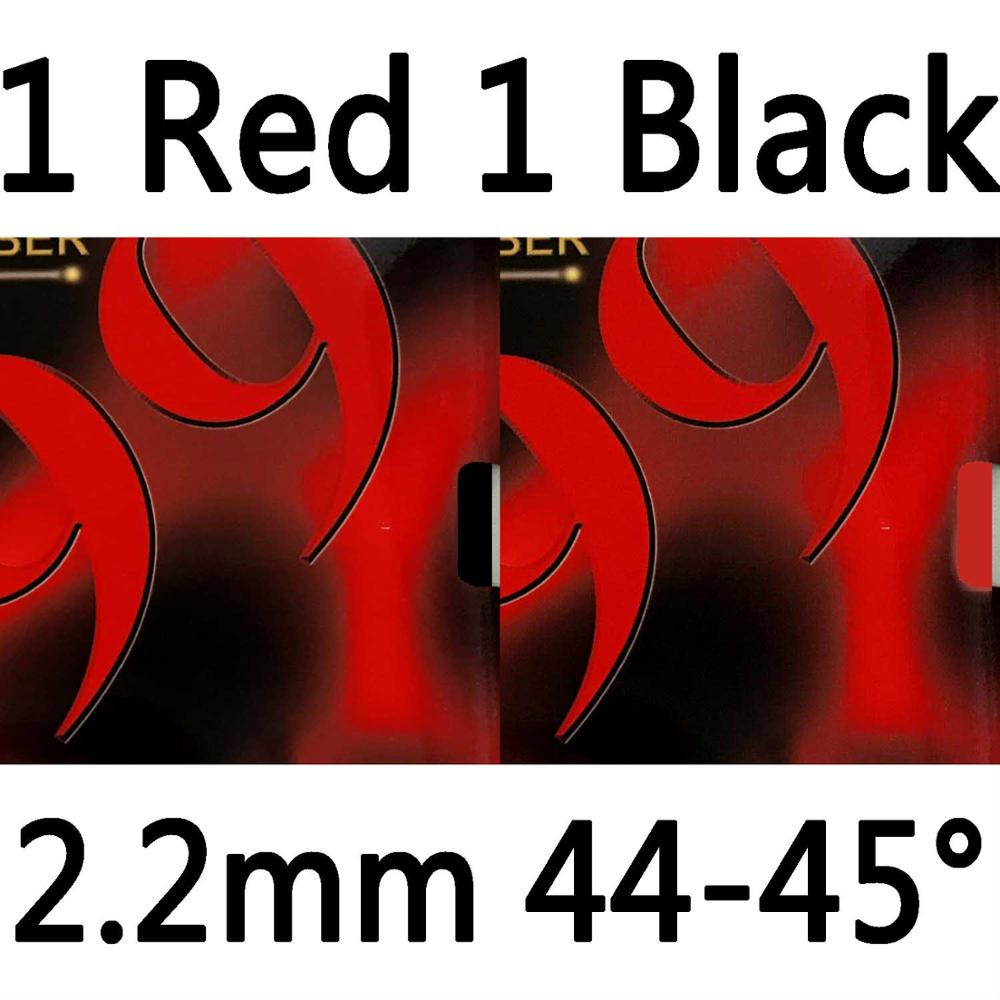 Original 2 stycken 999 999t pips-in bordtennispingisgummi med svamp 2.2mm h44-45: 1 röd och 1 svart