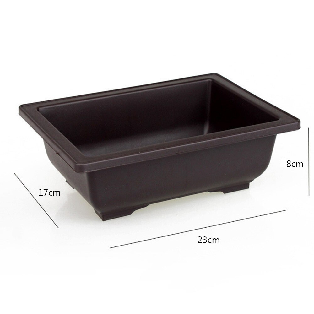 1PC Plastic Rectangle Square Flower Pot Plant Bowl Bonsai Succulent Basin Nursery Succulent Pot Garden Supplies: 23x17x8cm