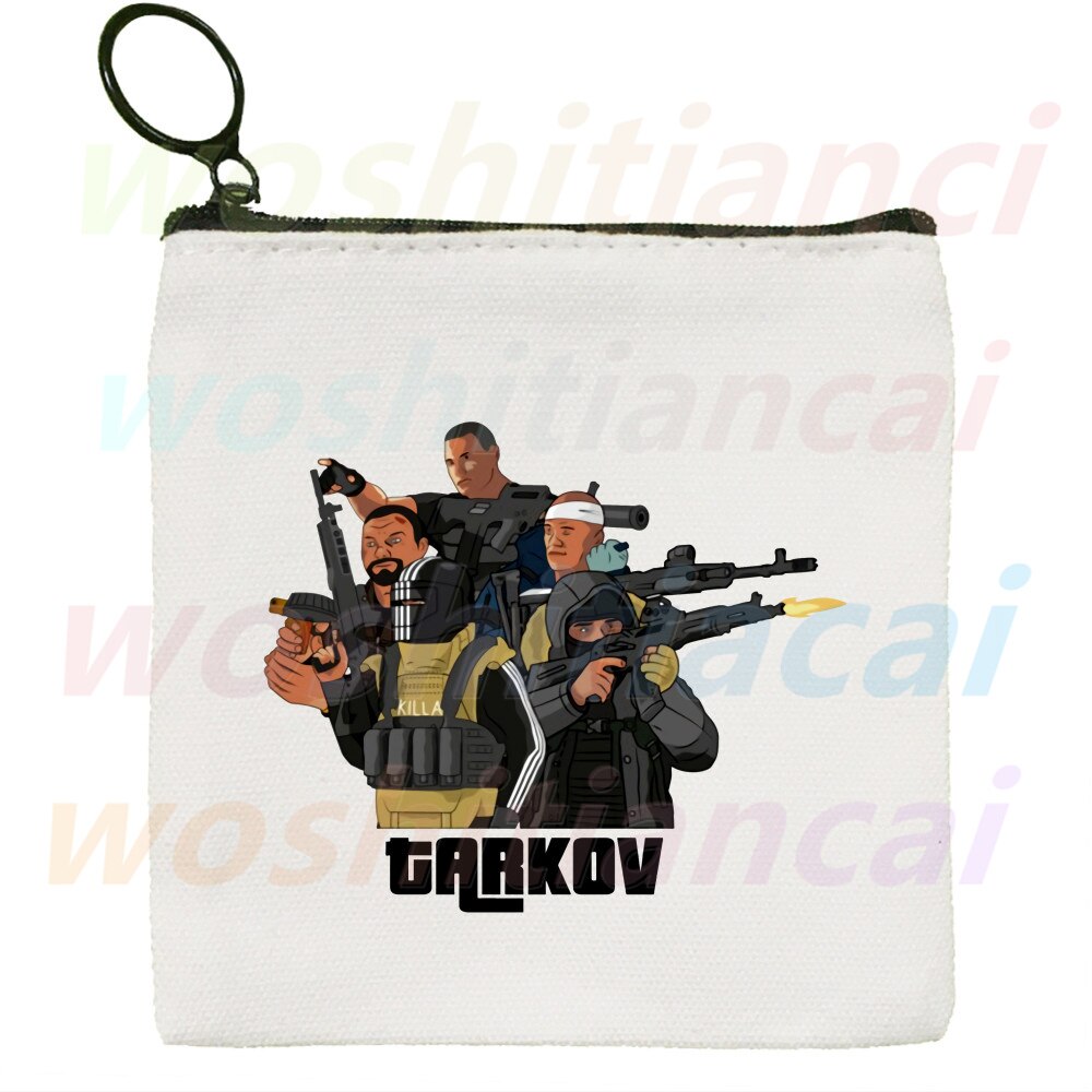 Escape From Tarkov Game Canvas Coin Purse Coin Purse Collection Canvas Bag Small Wallet Zipper Key Bag Hand: G