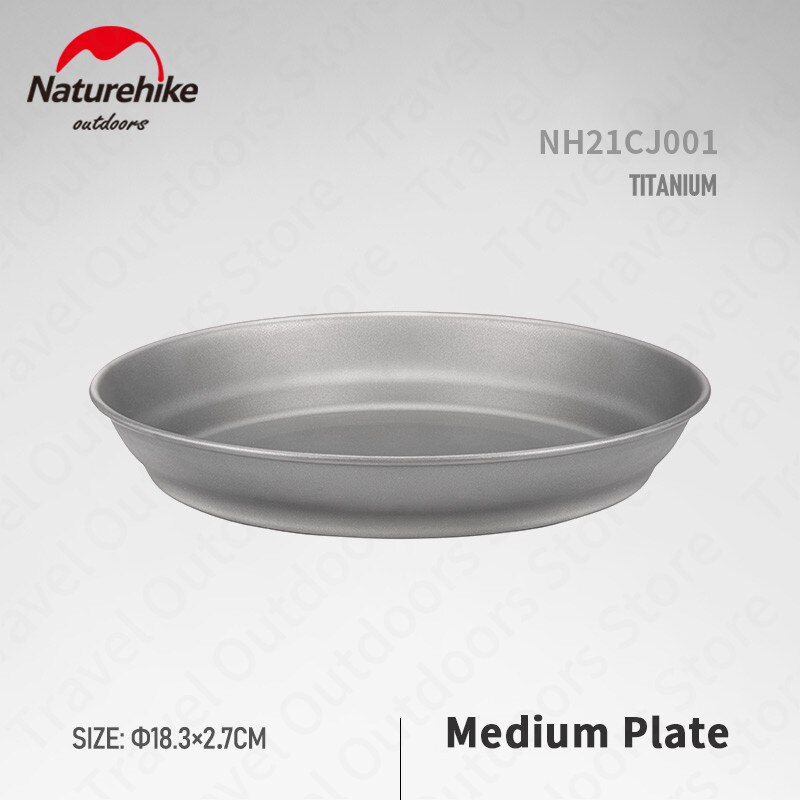 Naturehike Tragbare Titan Geschirr einstellen 200-800ml Salat Schüssel/Platte Ultraleicht BBQ Gericht draussen Abendessen Reise Abendessen platte einstellen: Mittel-Platte
