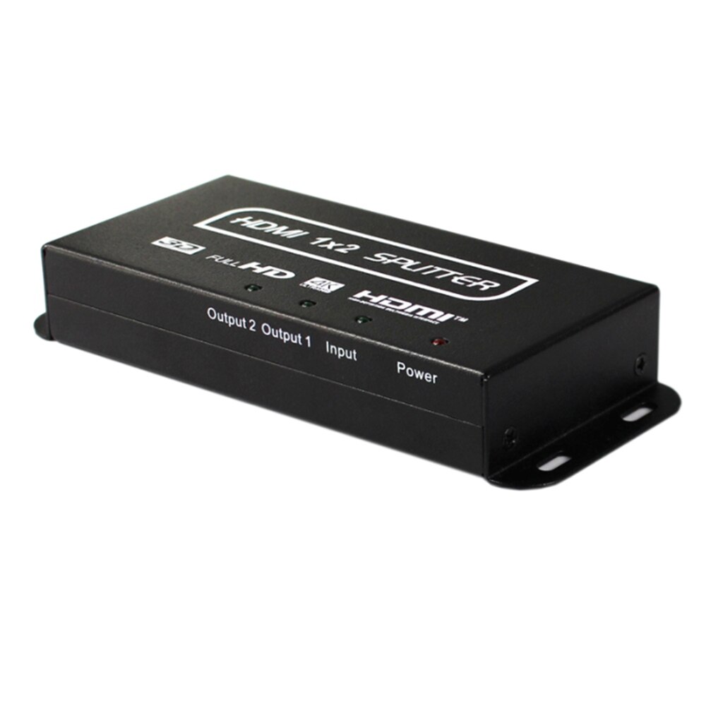 HDMI Splitter With Mounting Bracket 1X2 One In Two In One Out Two 4K HDTV Computer Splitter