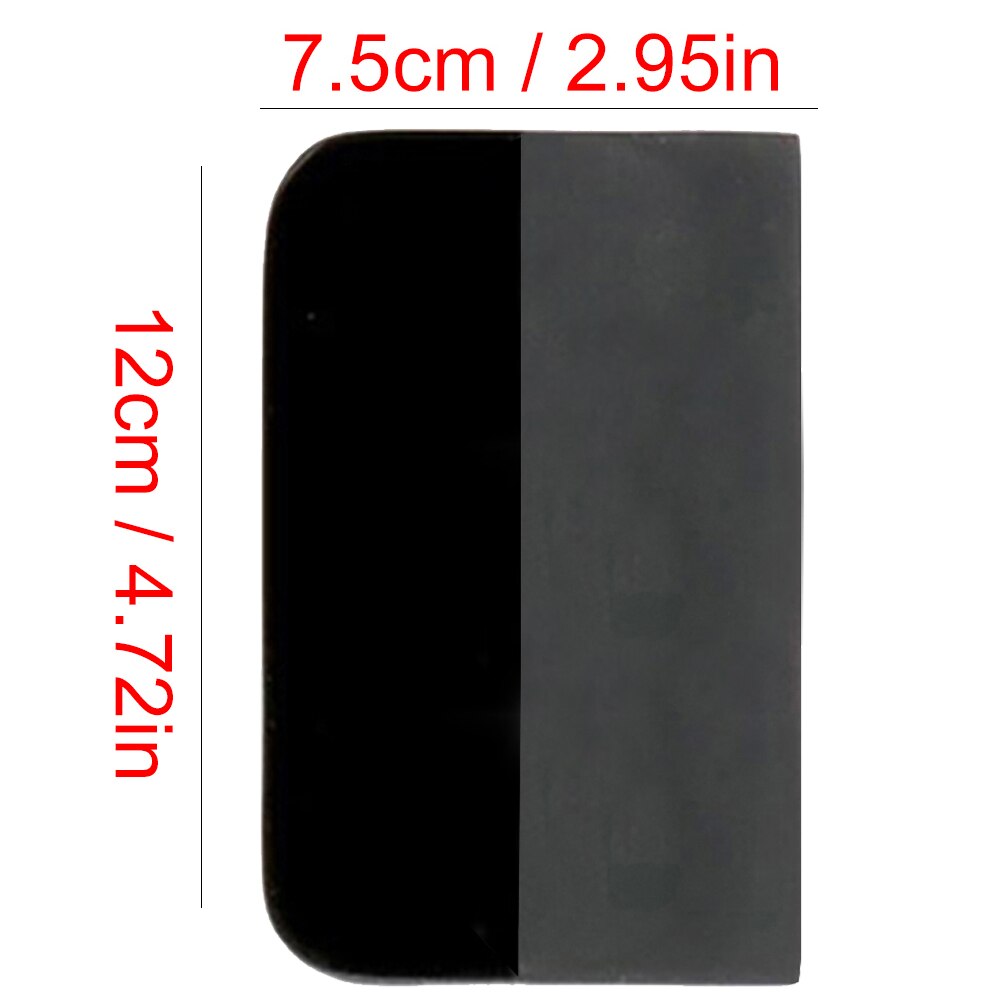 6.5/10/12cm 5.5/7.5cm Width Pink Scraper Soft Rubber Car Window Squeegee Tint Tools Glass Water Wiper Vinyl Wrap Blade B72 B77: 7.5x12cm black