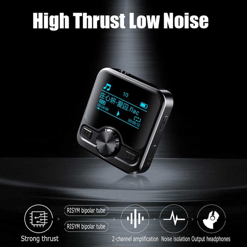 Sport MP3 Speler Draadloze Bluetooth Spaeak IPX6 Waterdicht Muziek Betaler Met Verwijderbare Terug Clip Ondersteuning E-book Opname Fm