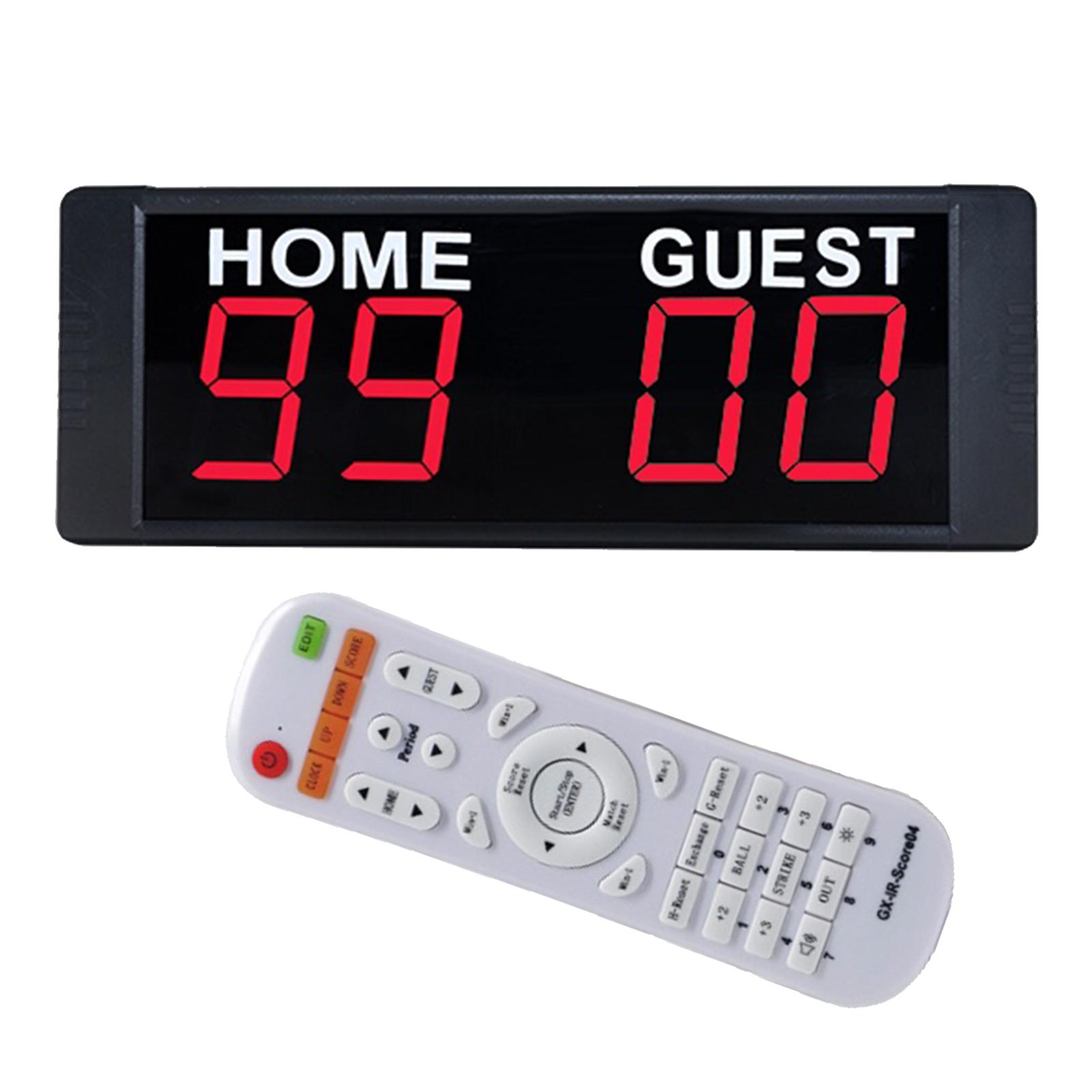 Elektronische digitale Anzeigetafel zum Zählen von Punkten mit Fern-Timer-Punkten für Basketball, Boxen, Volleyball, Tennis, Fußball: WHITE