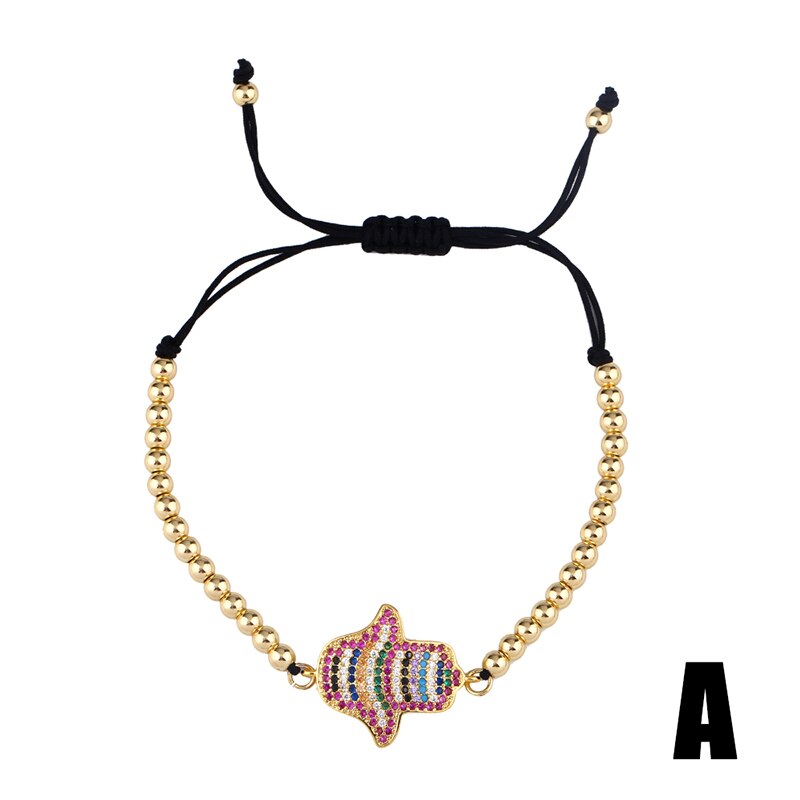 Flola Regenboog Evil Eye Armband Vrouw Zirconia Blue Eye Armband 24K Gold Turkse Eye Sieraden Tennis Pulseira Olho Grego brtb64: b66-A