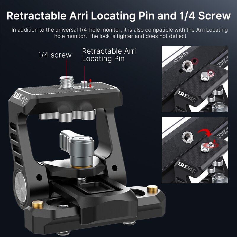 UURig R058 ARRI Locating Monitor Bracket Mount NATO Monitor Mount With 1/4 Screw Universal Adjustable DSLR Monitor Adapter